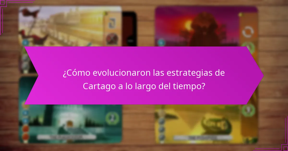 ¿Cómo evolucionaron las estrategias de Cartago a lo largo del tiempo?