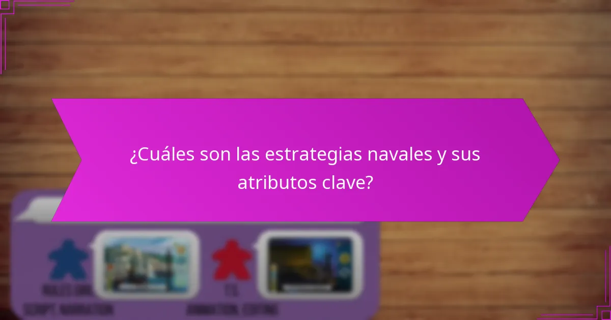 ¿Cuáles son las estrategias navales y sus atributos clave?