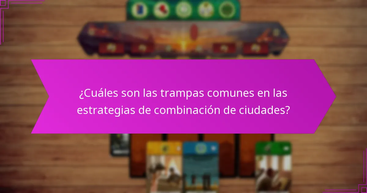 ¿Cuáles son las trampas comunes en las estrategias de combinación de ciudades?